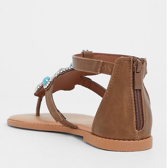 12 🆕 Torrid Jeweled Rhinestone T-Strap Sandals - Picture 4 of 4